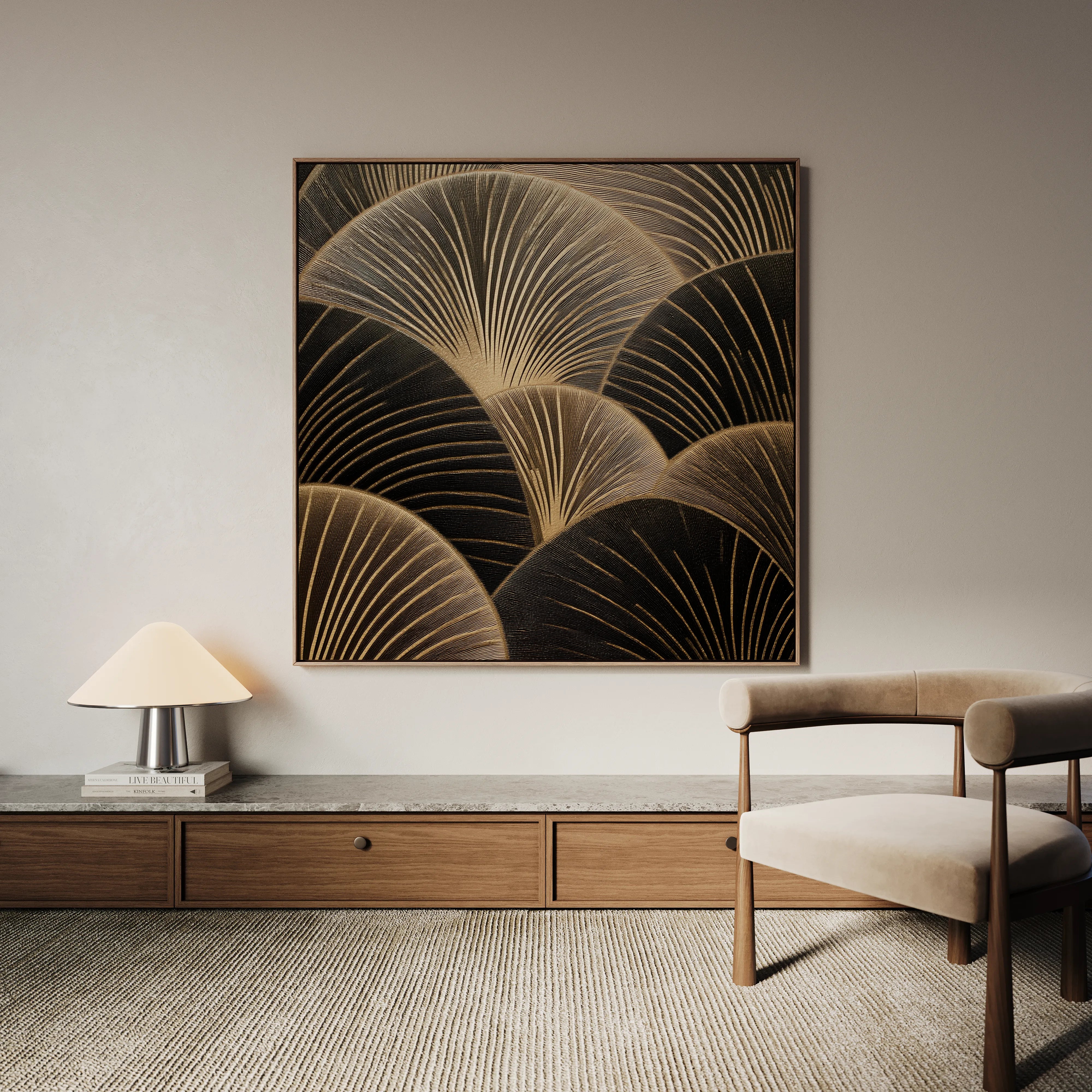 Abstract 1367 Canvas Art 60 x 60 cm / Black