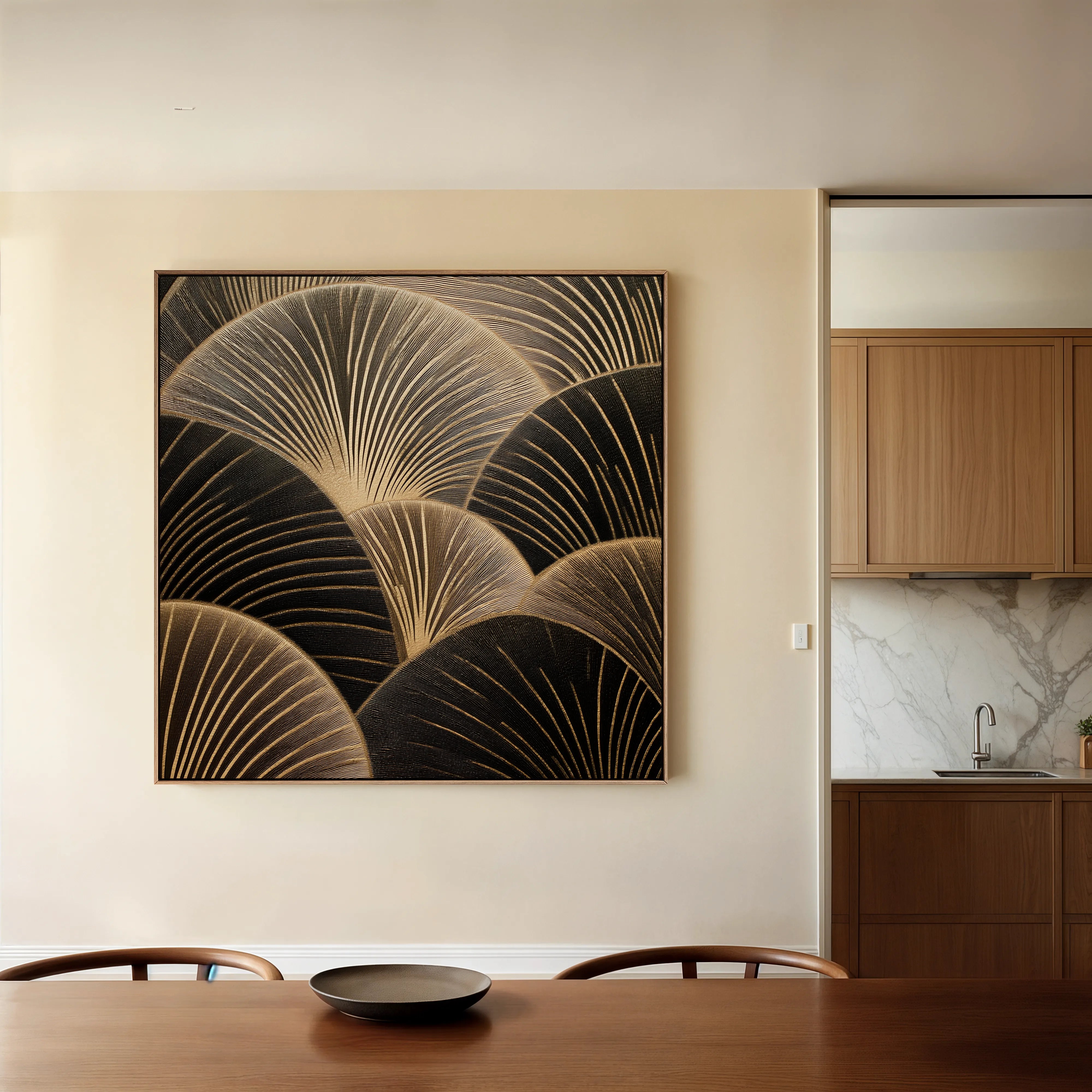 Abstract 1367 Canvas Art 60 x 60 cm / Black