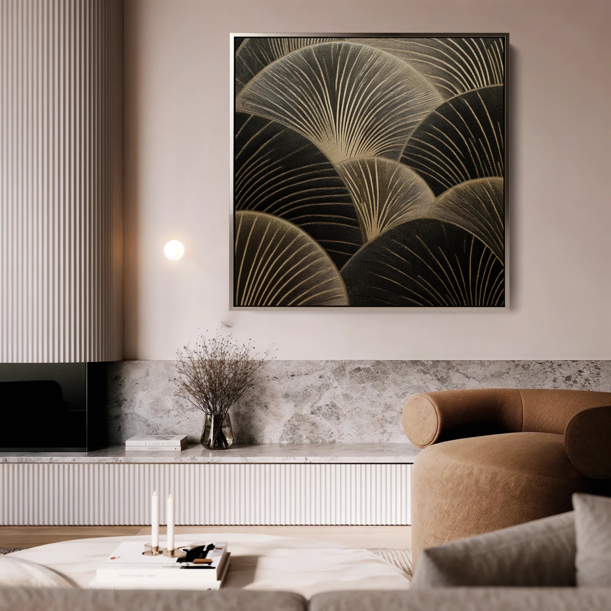 Abstract 1367 Canvas Art 60 x 60 cm / Black