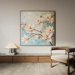 Floral 1367 Canvas Art 60 x 60 cm / Black