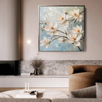 Floral 1367 Canvas Art 60 x 60 cm / Black