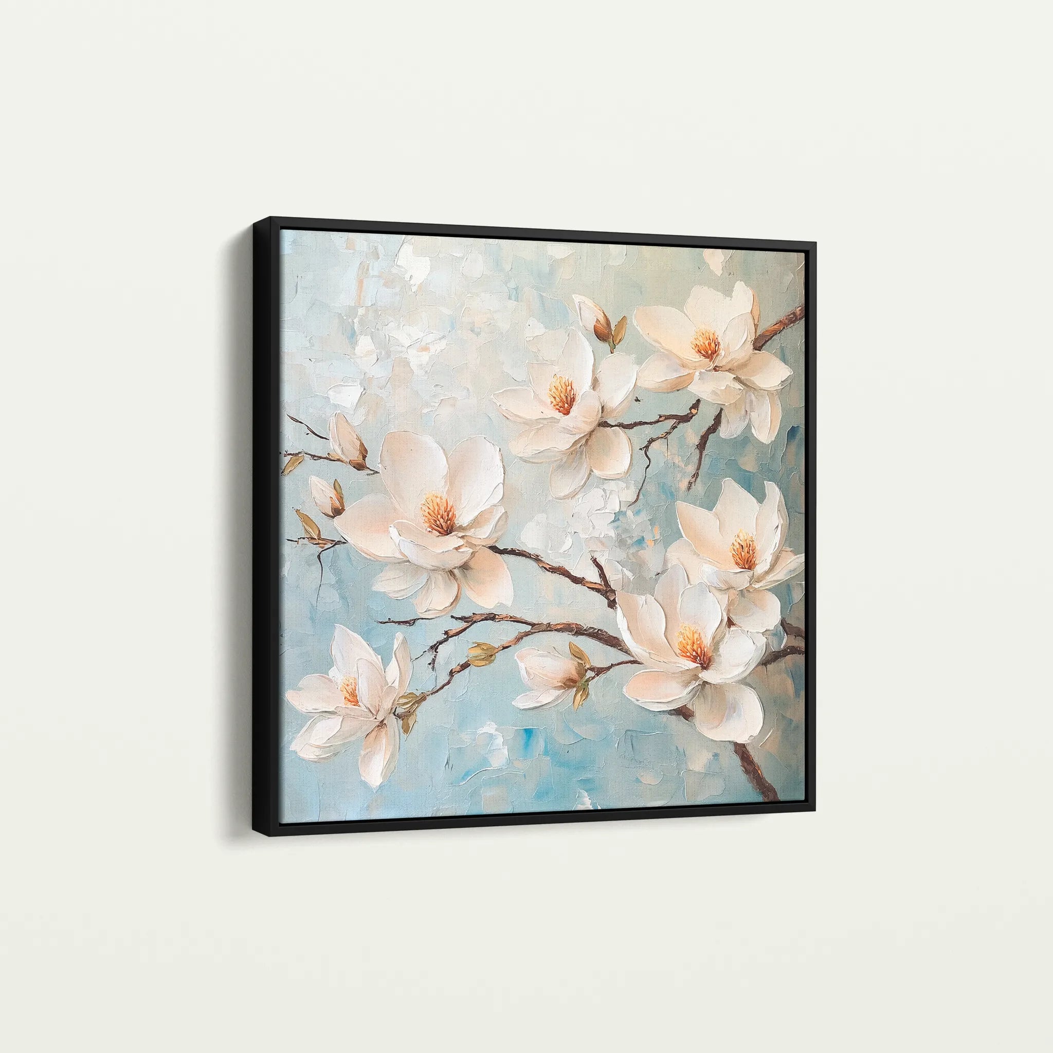 Floral 1367 Canvas Art 60 x 60 cm / Black