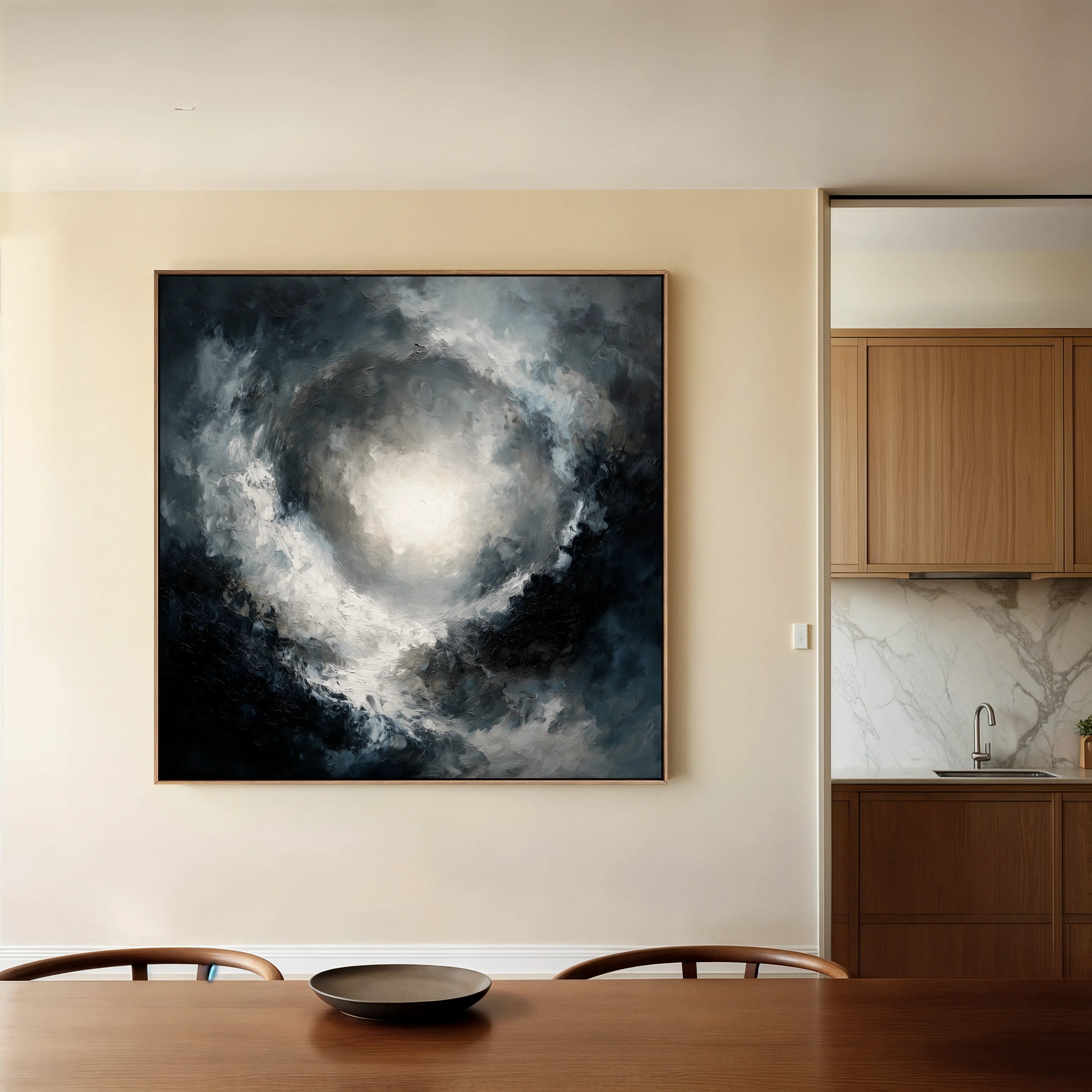 Abstract 1368 Canvas Art 60 x 60 cm / Black