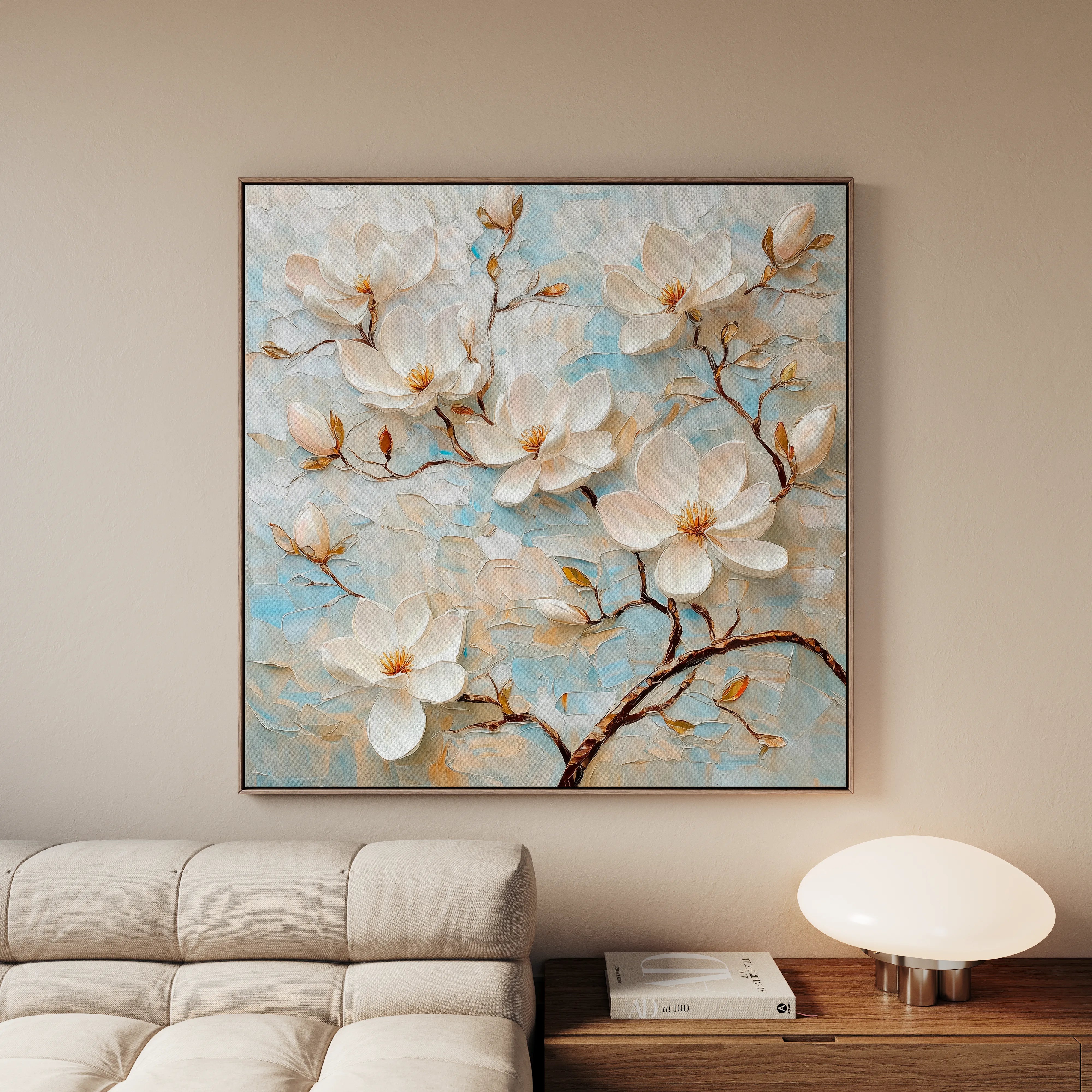 Floral 1368 Canvas Art 60 x 60 cm / Black
