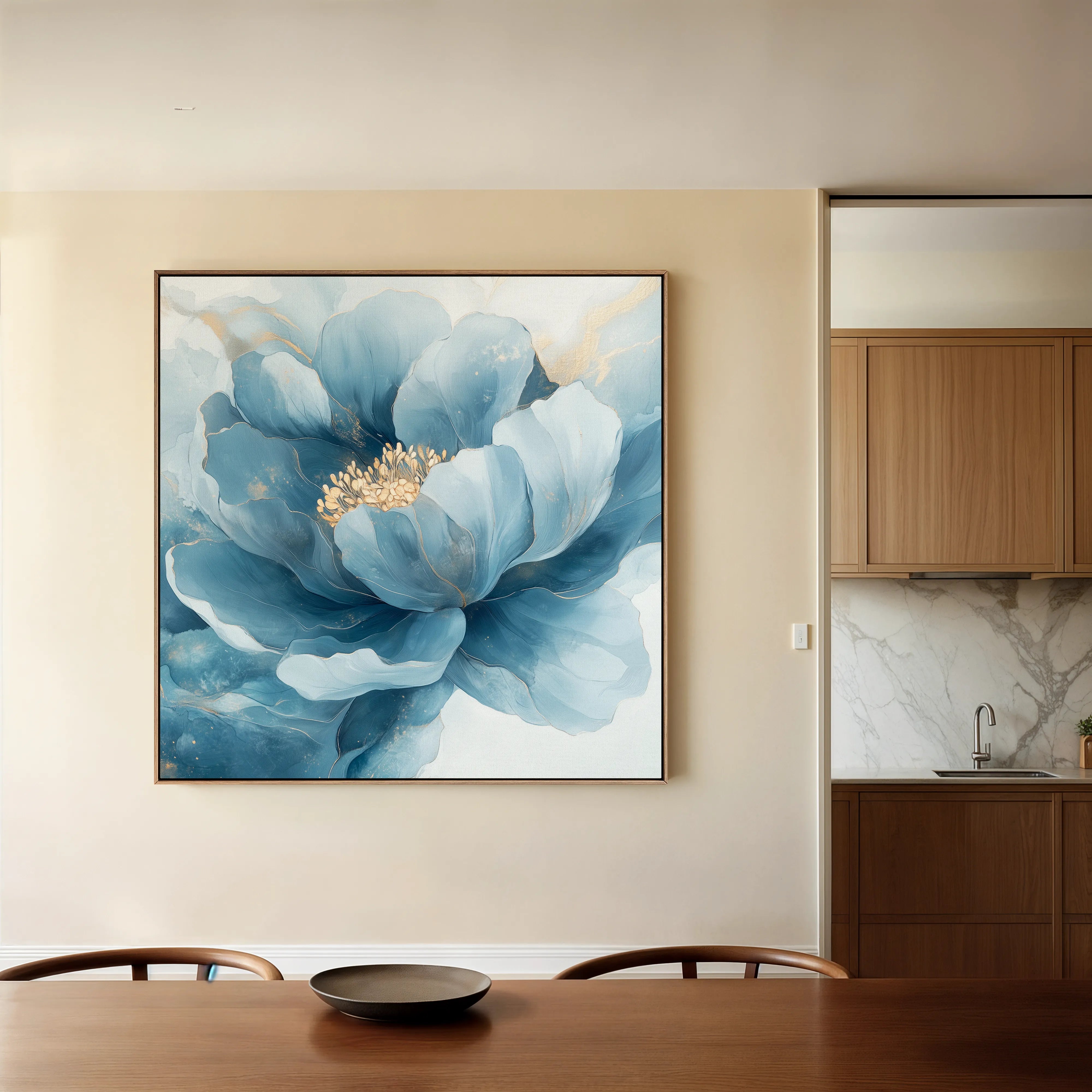 Floral 1369 Canvas Art 60 x 60 cm / Black