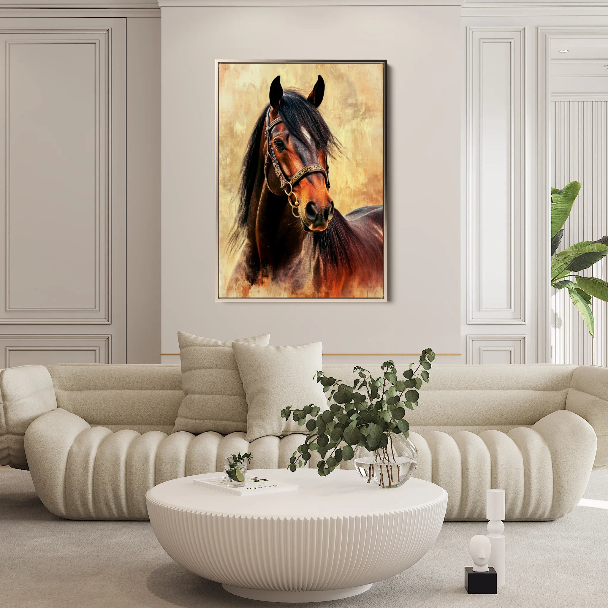 Horses 137 Canvas Art 60 x 40 cm / Black