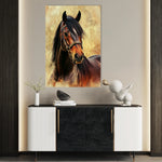 Horses 137 Canvas Art 60 x 40 cm / Black