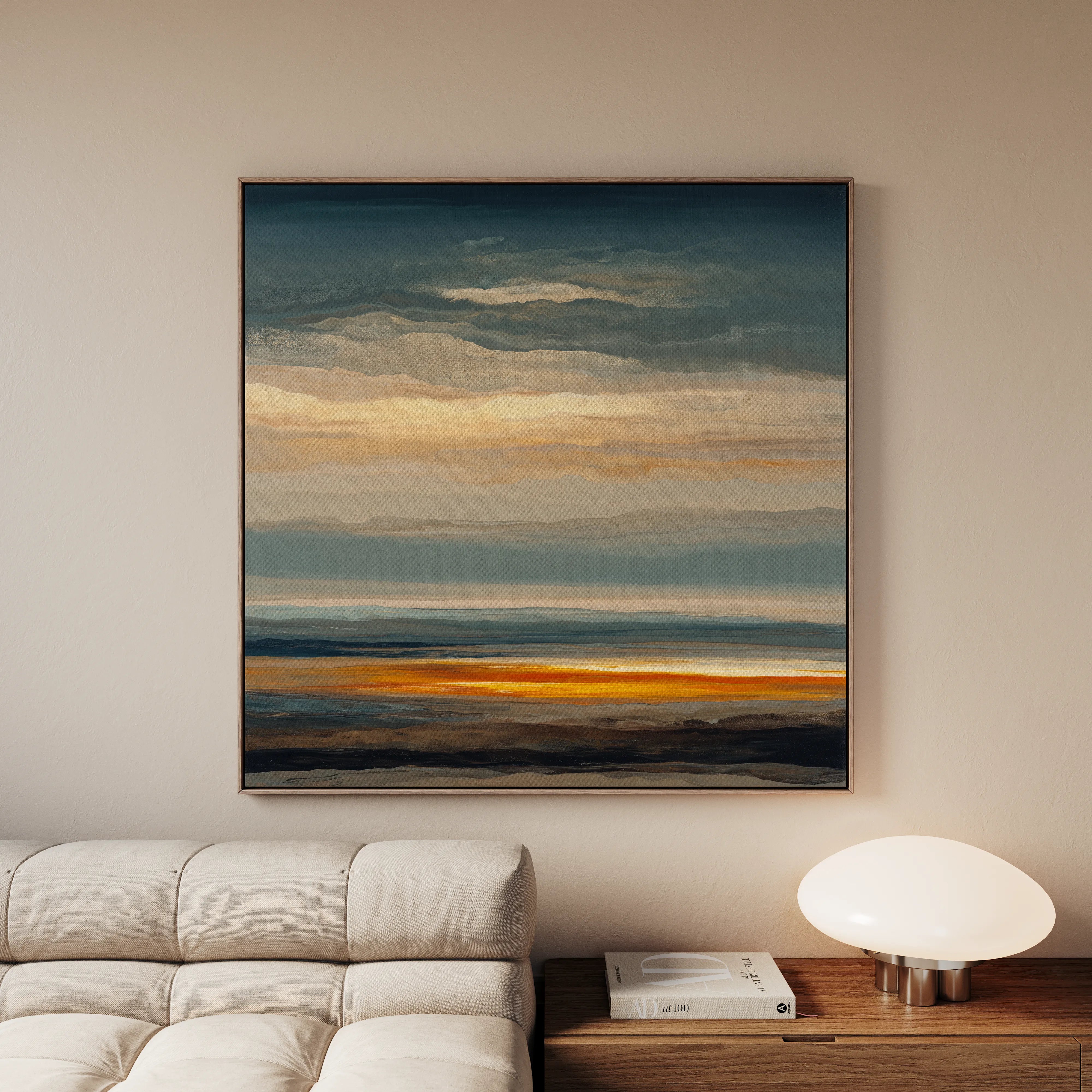 Abstract 1370 Canvas Art 60 x 60 cm / Black