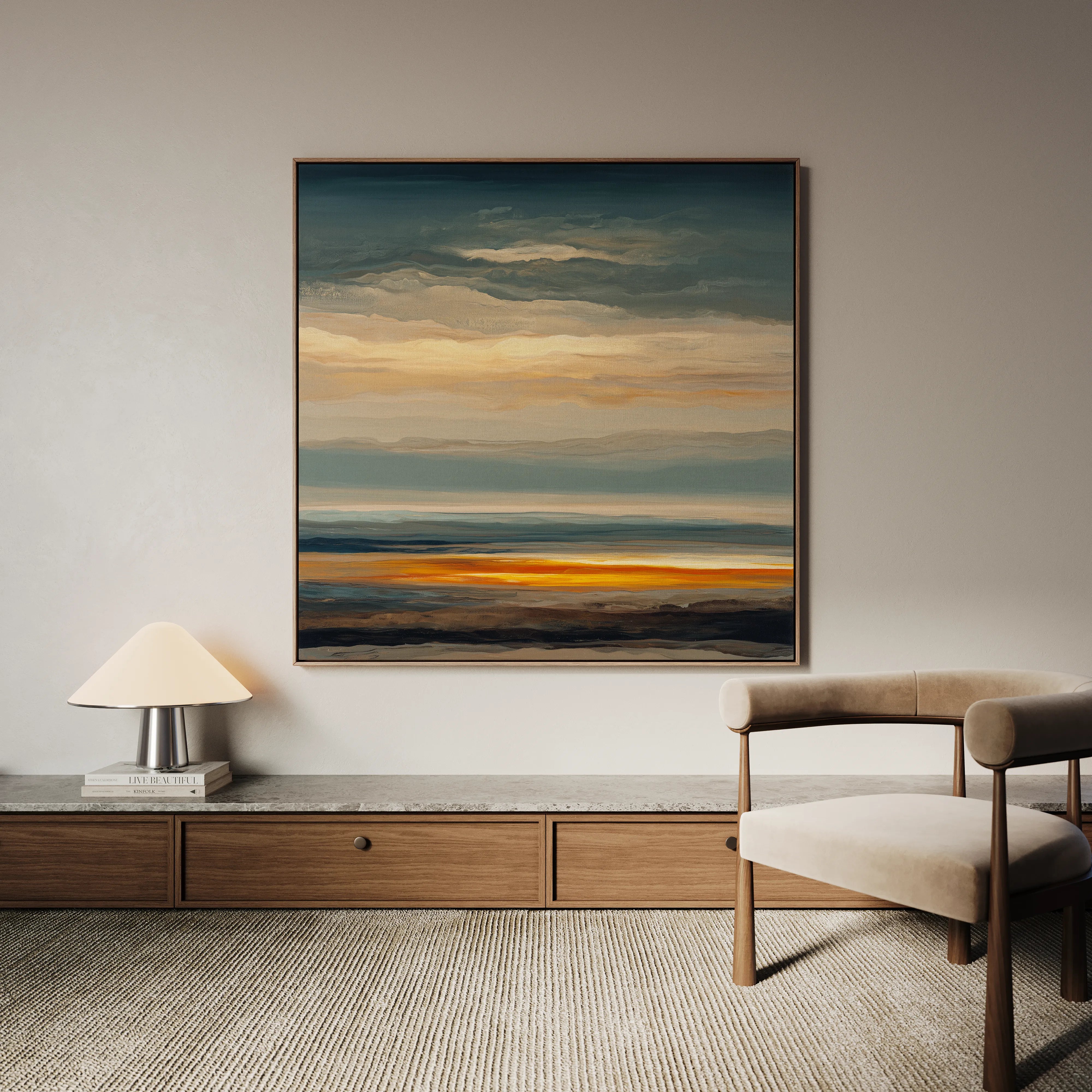 Abstract 1370 Canvas Art 60 x 60 cm / Black