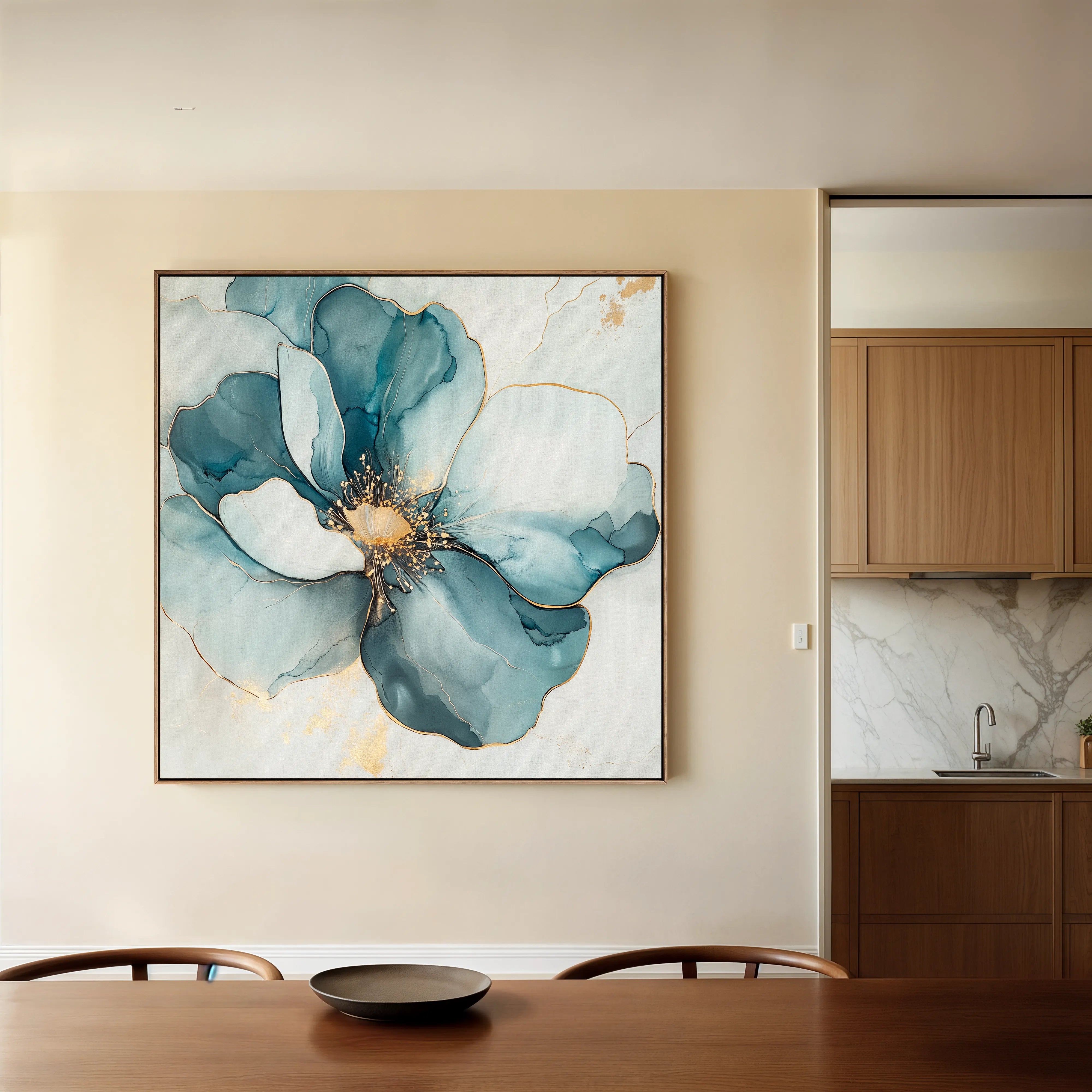Floral 1370 Canvas Art 60 x 60 cm / Black
