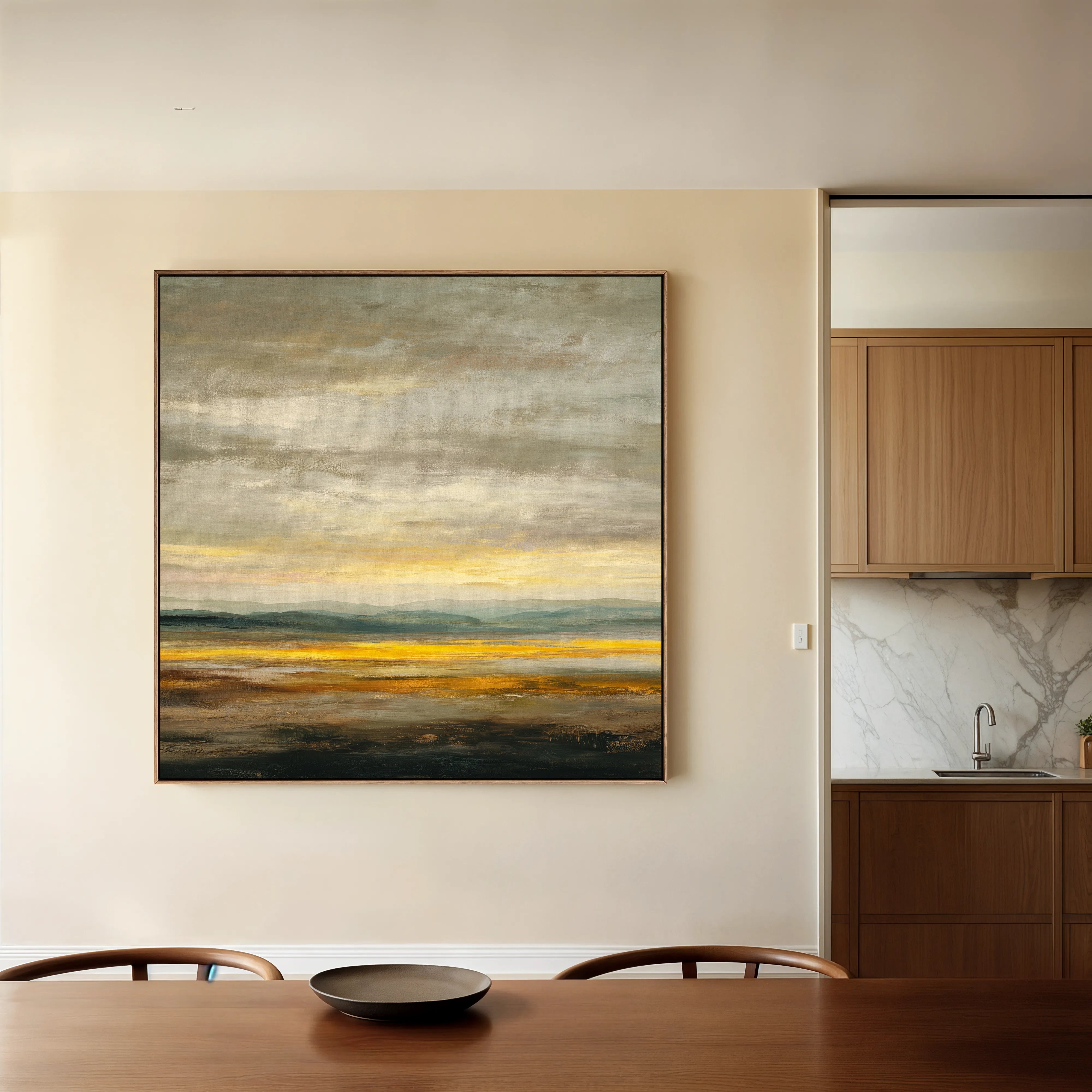 Abstract 1371 Canvas Art 60 x 60 cm / Black
