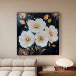 Floral 1371 Canvas Art 60 x 60 cm / Black