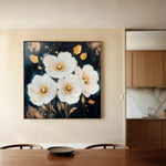 Floral 1371 Canvas Art 60 x 60 cm / Black