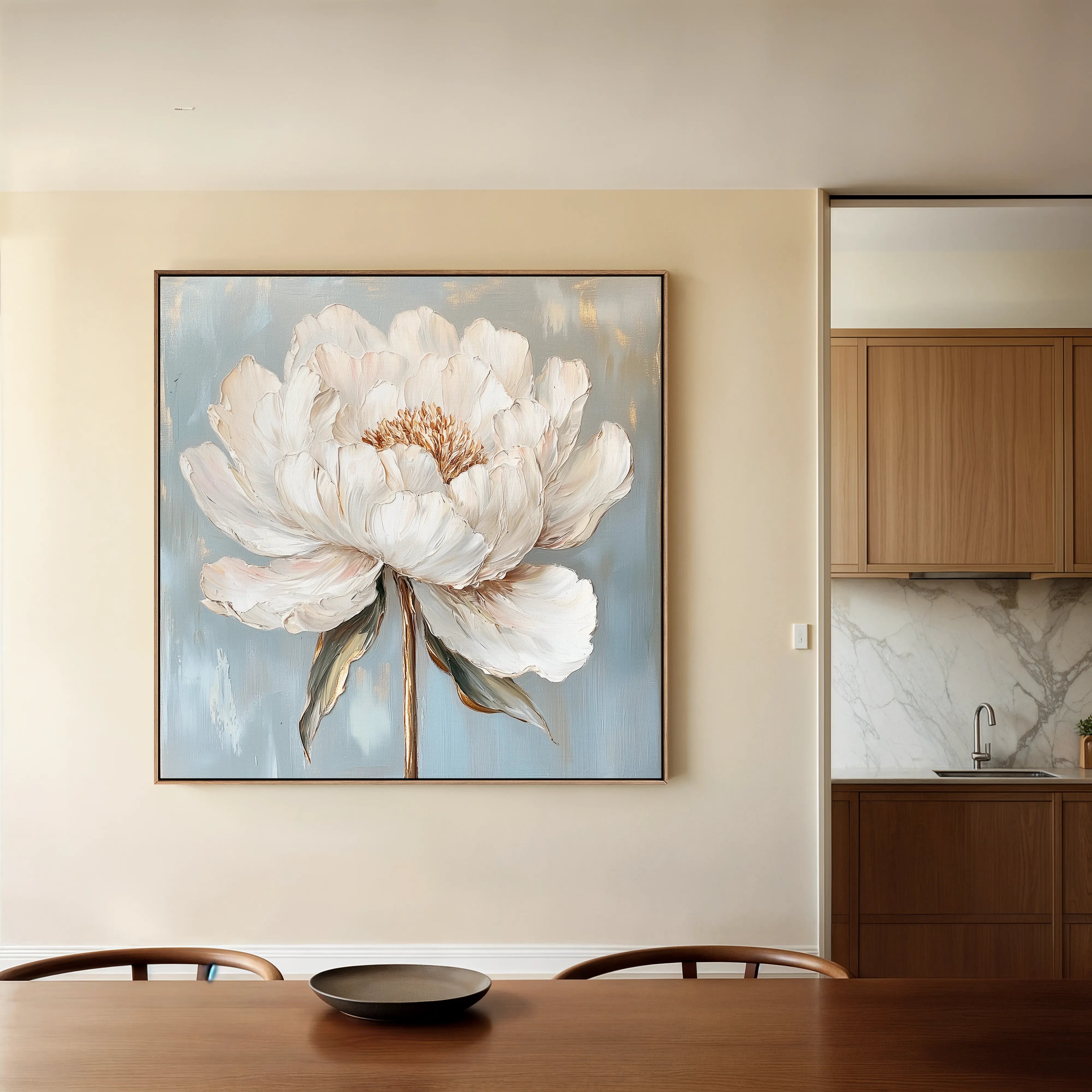 Floral 1372 Canvas Art 60 x 60 cm / Black