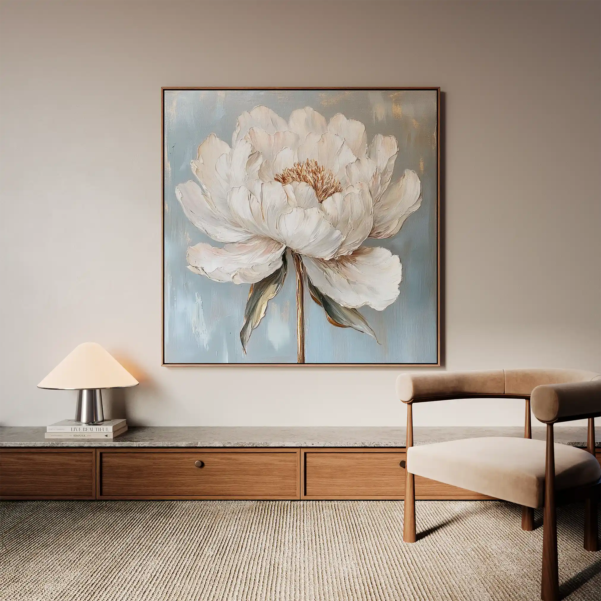 Floral 1372 Canvas Art 60 x 60 cm / Black