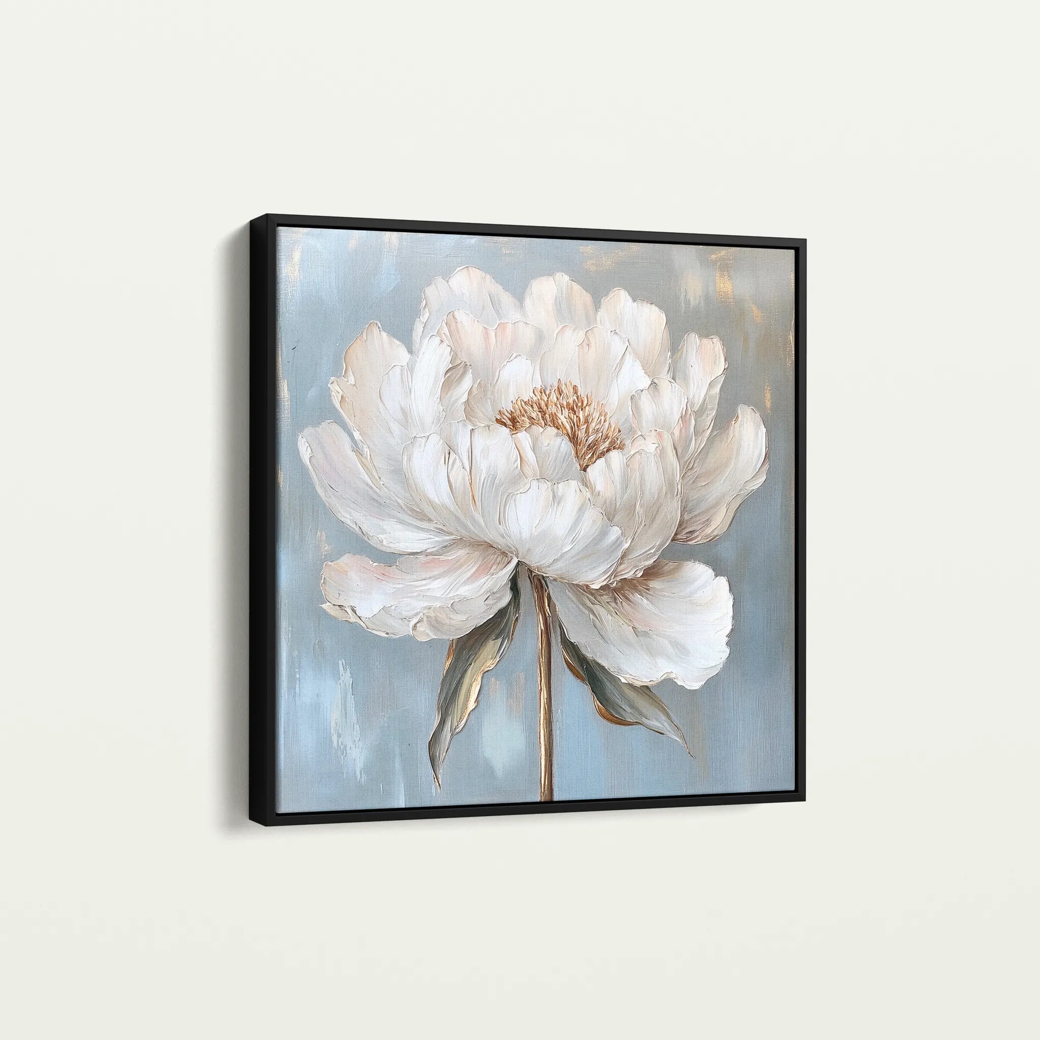 Floral 1372 Canvas Art 60 x 60 cm / Black