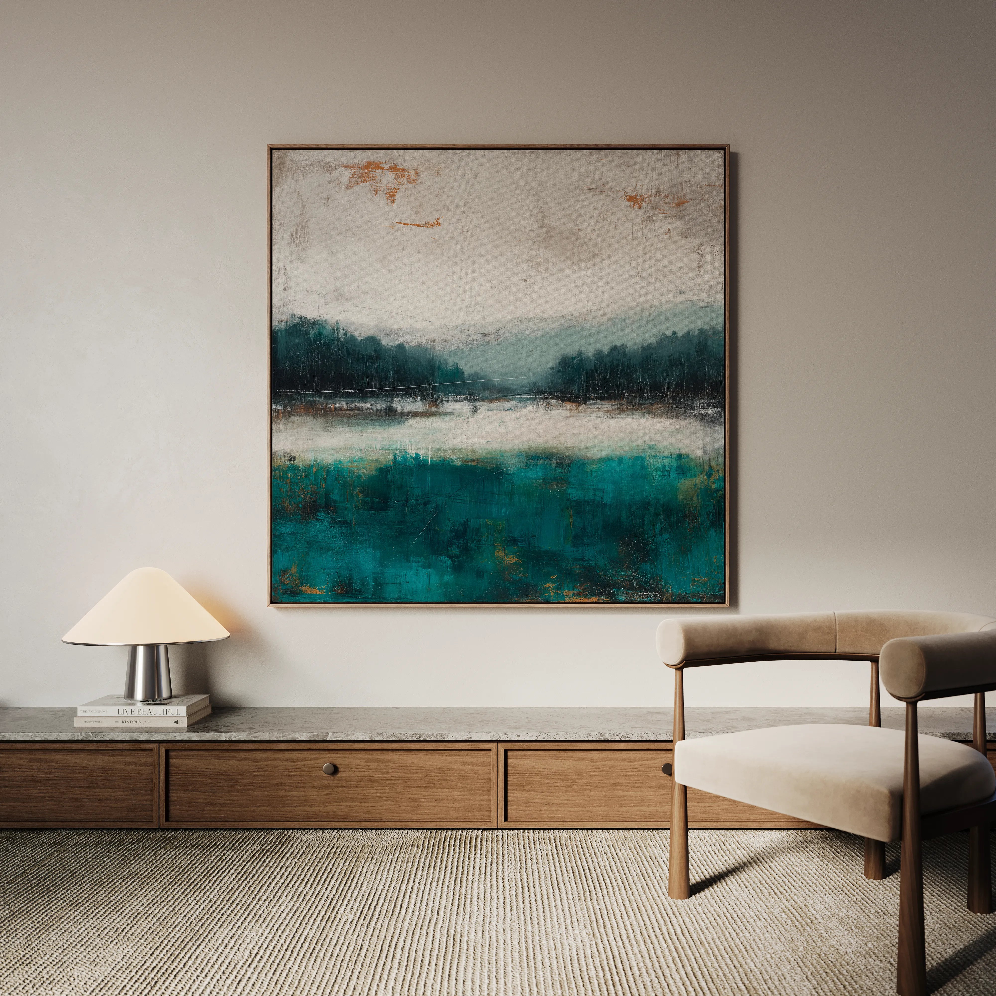 Abstract 1373 Canvas Art 60 x 60 cm / Black