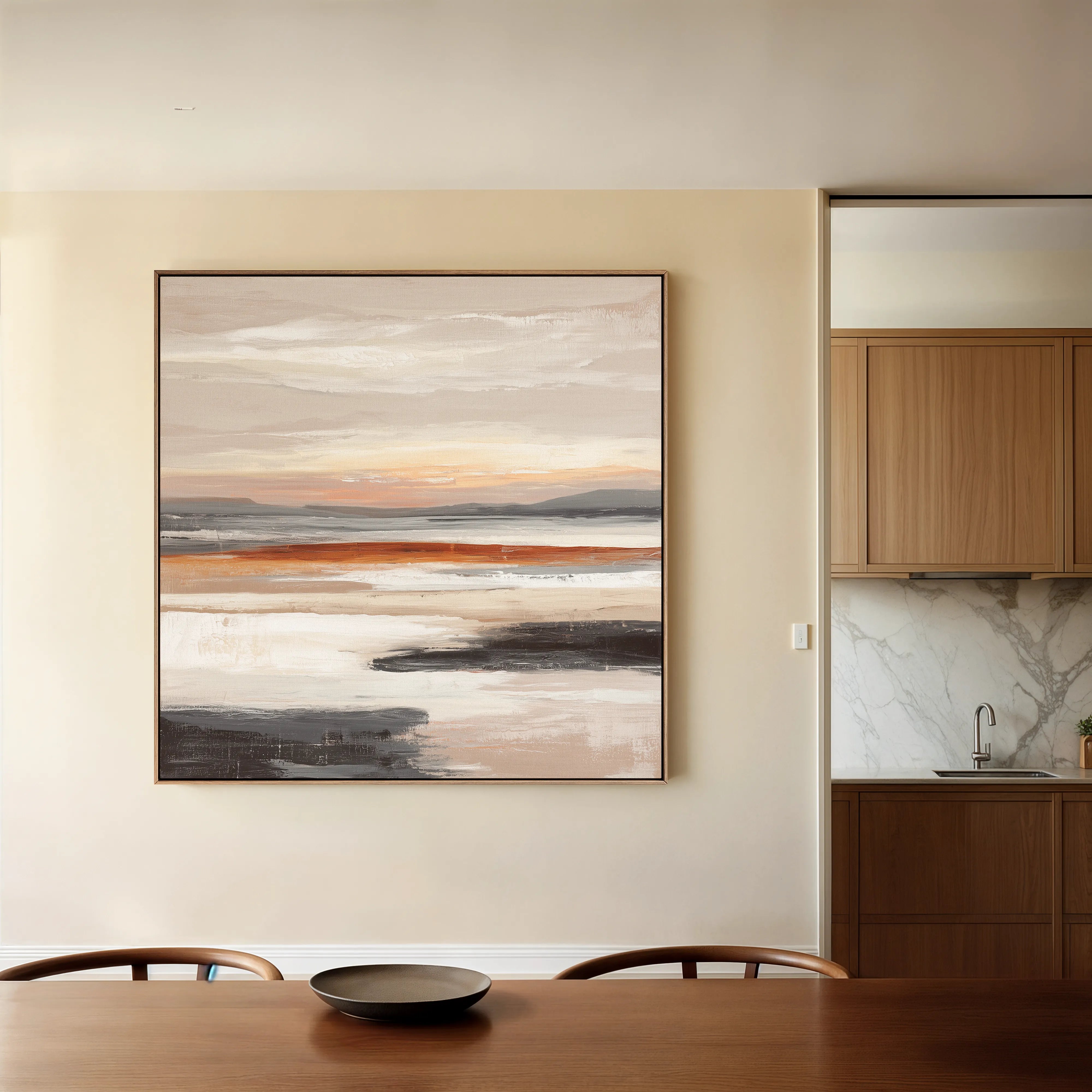 Abstract 1374 Canvas Art 60 x 60 cm / Black