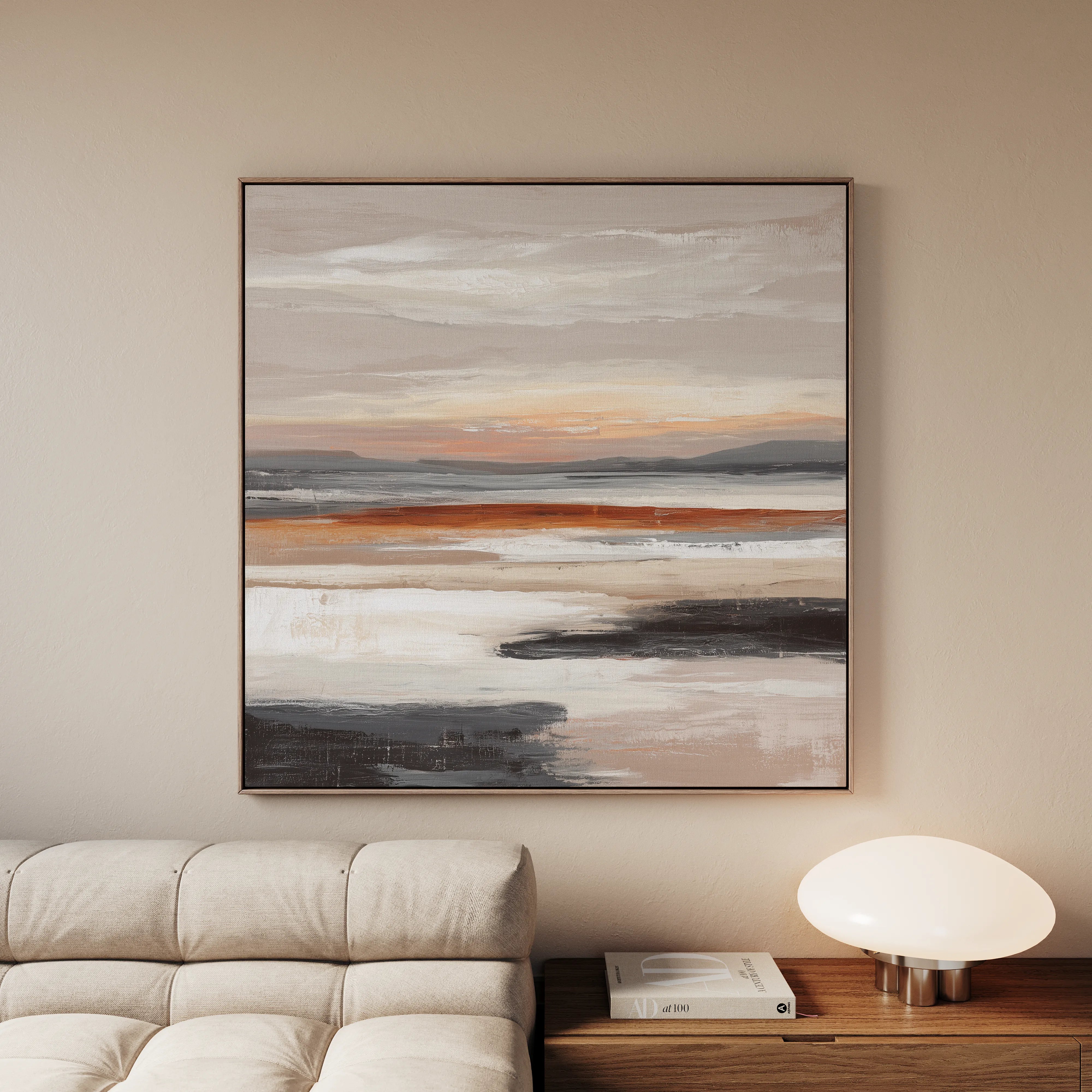 Abstract 1374 Canvas Art 60 x 60 cm / Black