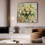 Floral 1375 Canvas Art 60 x 60 cm / Black