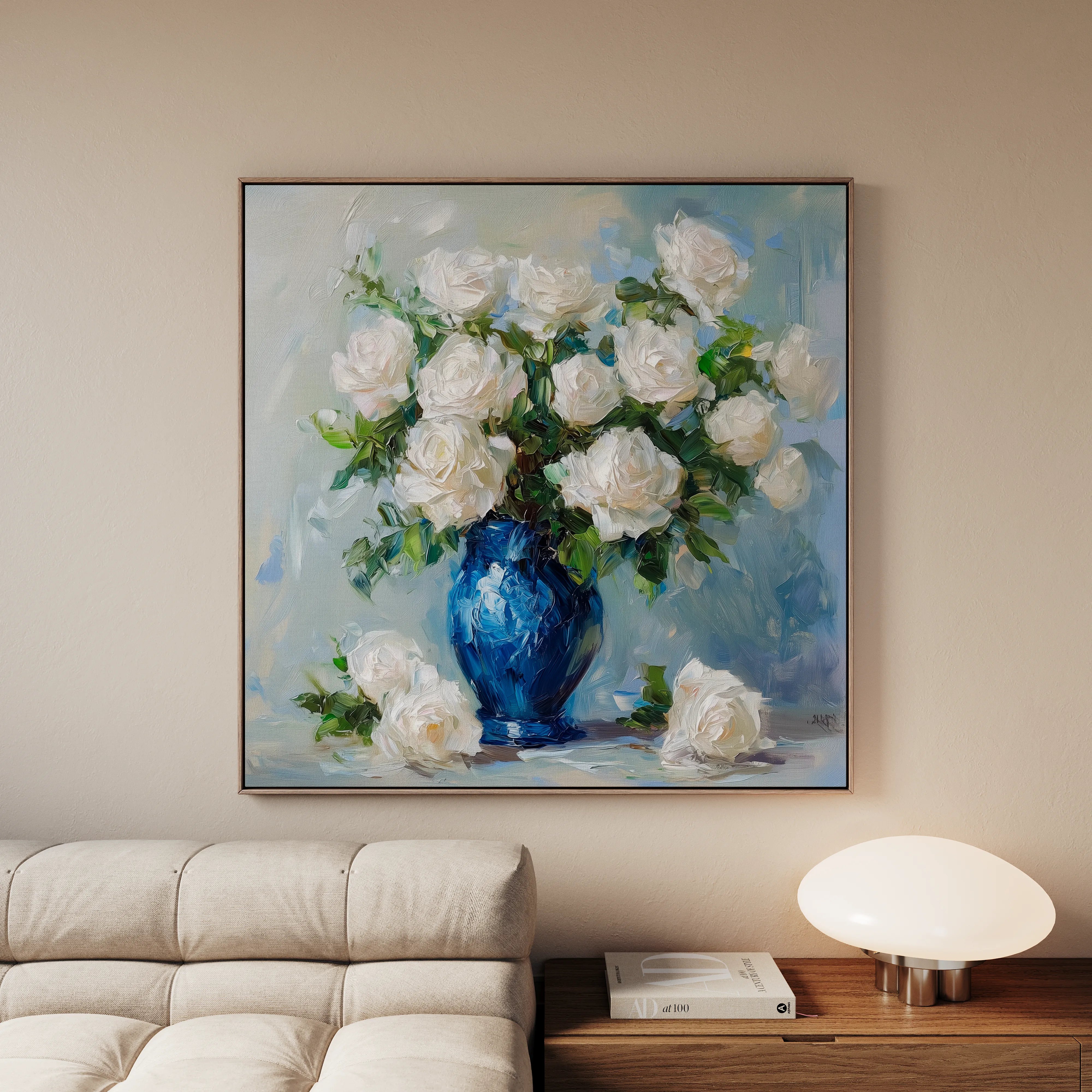 Floral 1377 Canvas Art 60 x 60 cm / Black