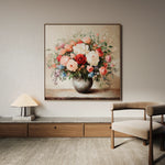 Floral 1379 Canvas Art 60 x 60 cm / Black