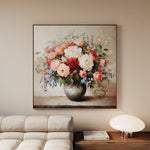 Floral 1379 Canvas Art 60 x 60 cm / Black