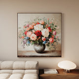 Floral 1379 Canvas Art 60 x 60 cm / Black