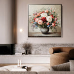 Floral 1379 Canvas Art 60 x 60 cm / Black