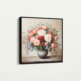 Floral 1379 Canvas Art 60 x 60 cm / Black
