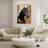 Horses 138 Canvas Art 60 x 40 cm / Black