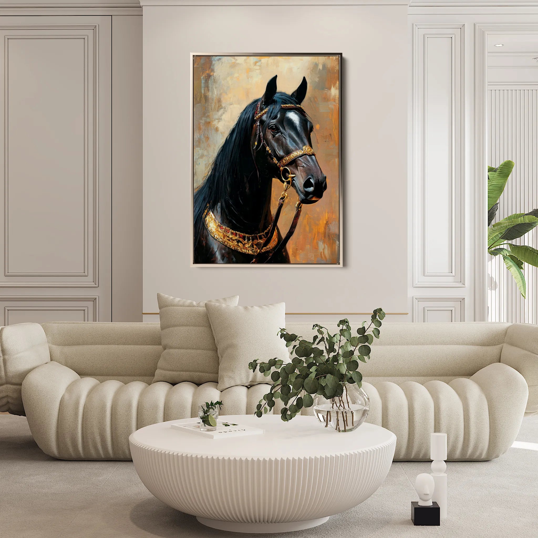 Horses 138 Canvas Art 60 x 40 cm / Black