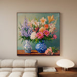 Floral 1380 Canvas Art 60 x 60 cm / Black