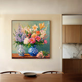 Floral 1380 Canvas Art 60 x 60 cm / Black