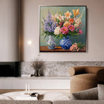 Floral 1380 Canvas Art 60 x 60 cm / Black