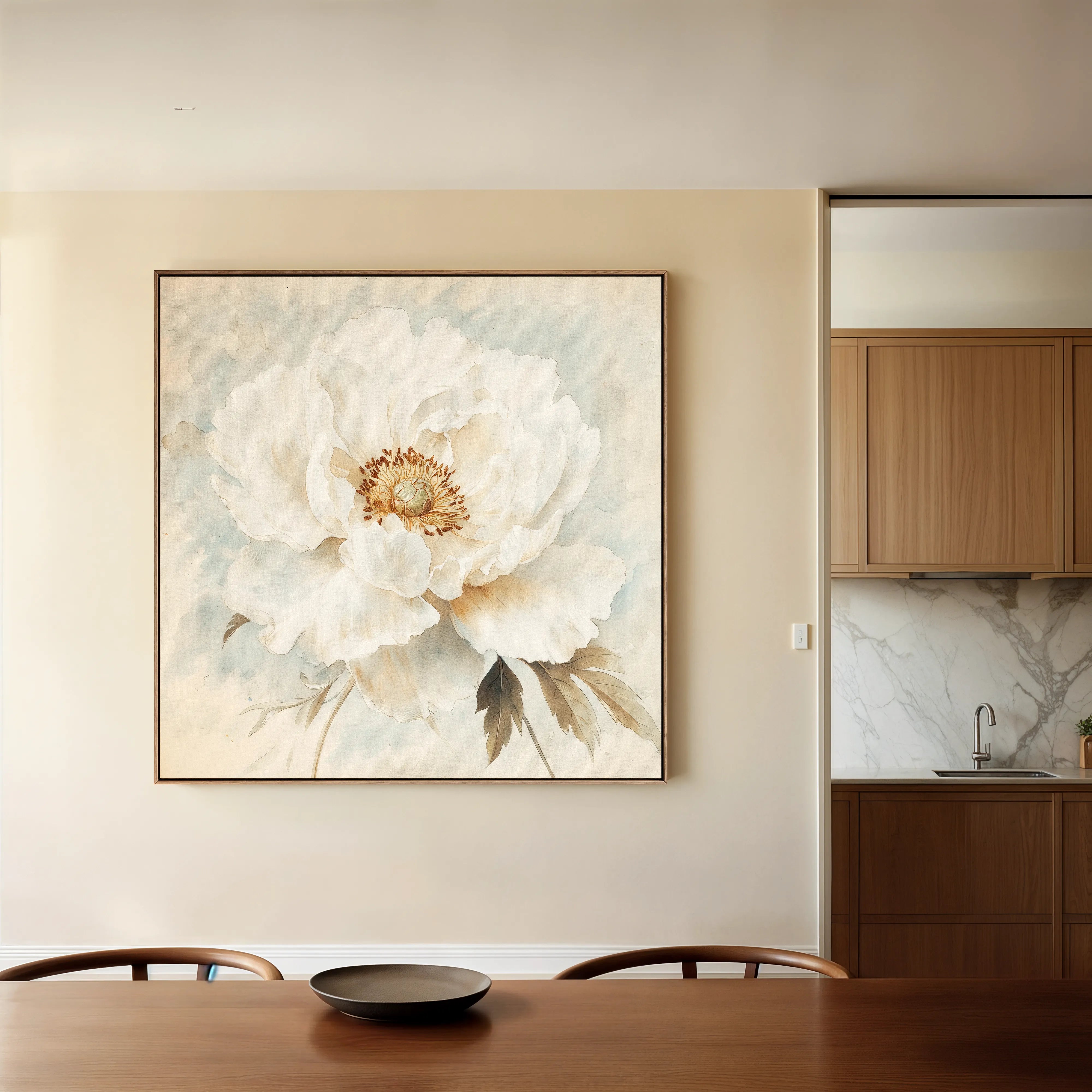 Floral 1381 Canvas Art 60 x 60 cm / Black