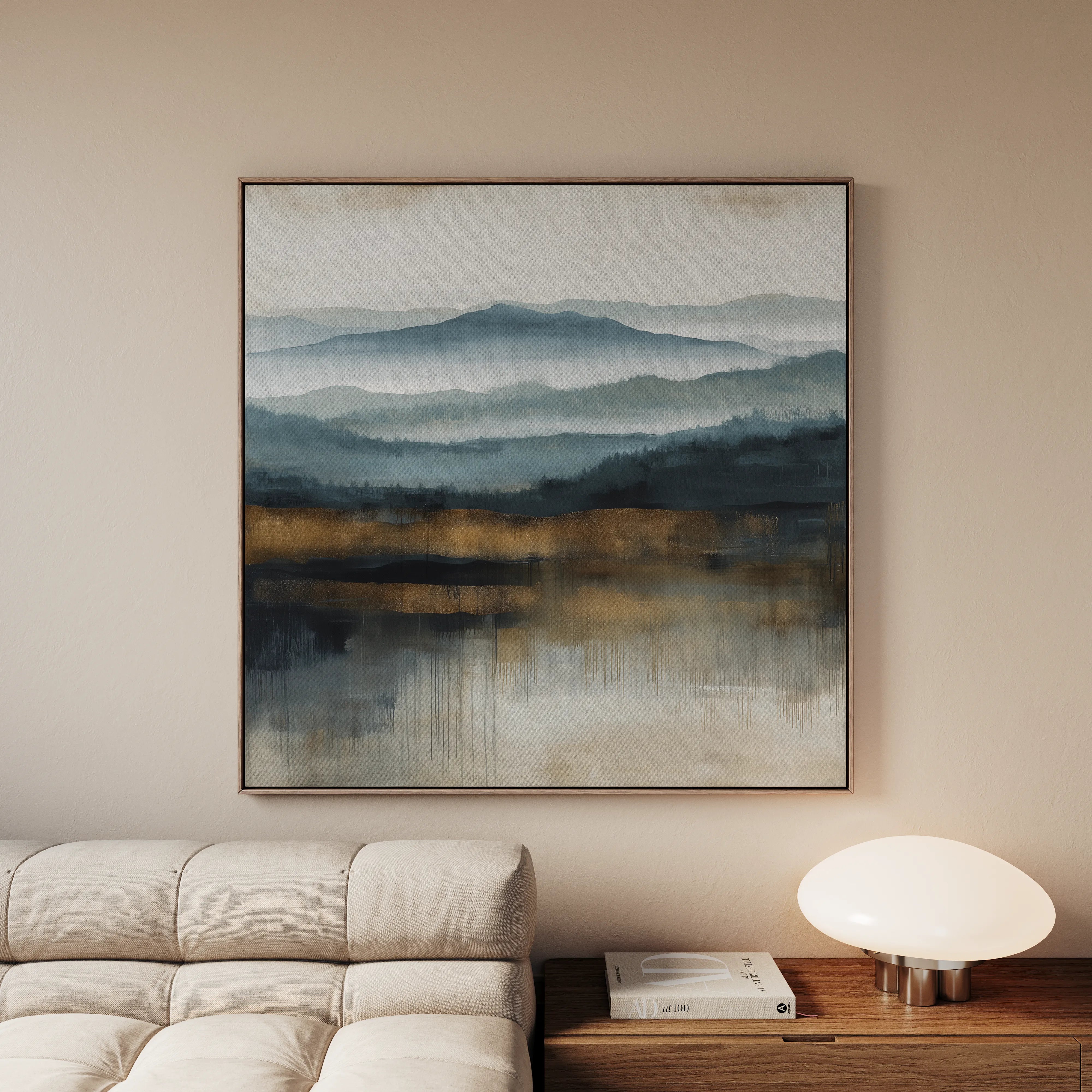 Abstract 1382 Canvas Art 60 x 60 cm / Black