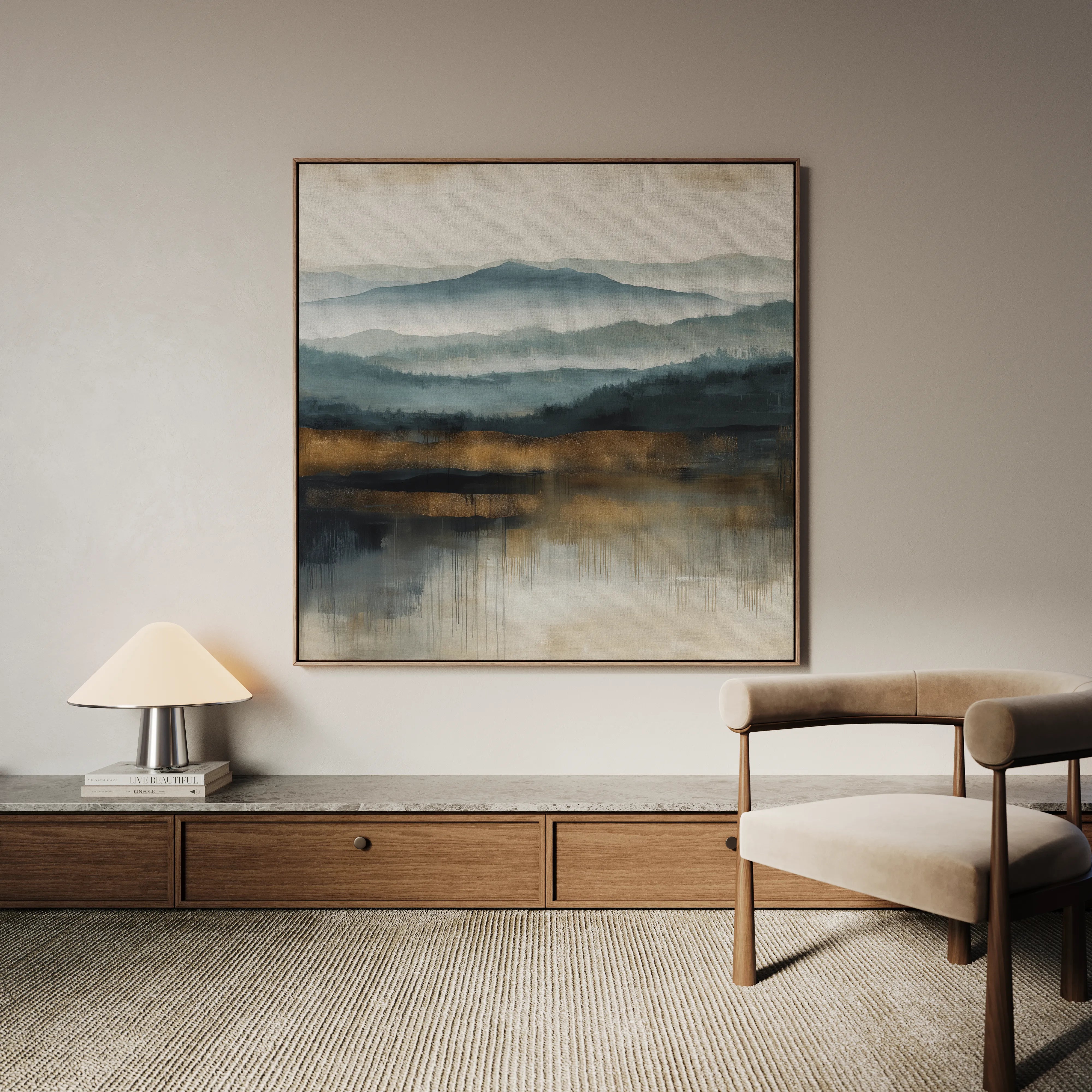 Abstract 1382 Canvas Art 60 x 60 cm / Black