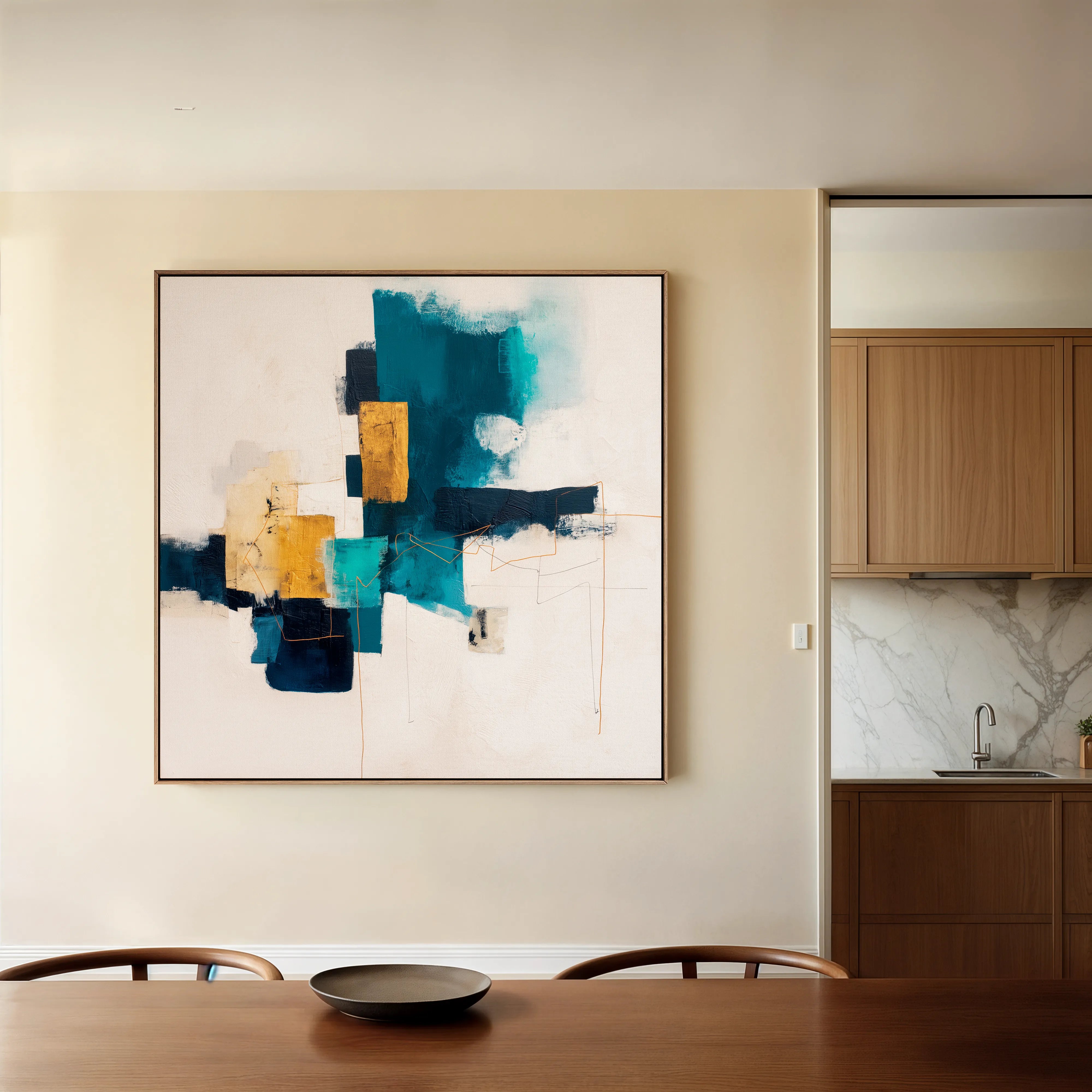 Abstract 1383 Canvas Art 60 x 60 cm / Black