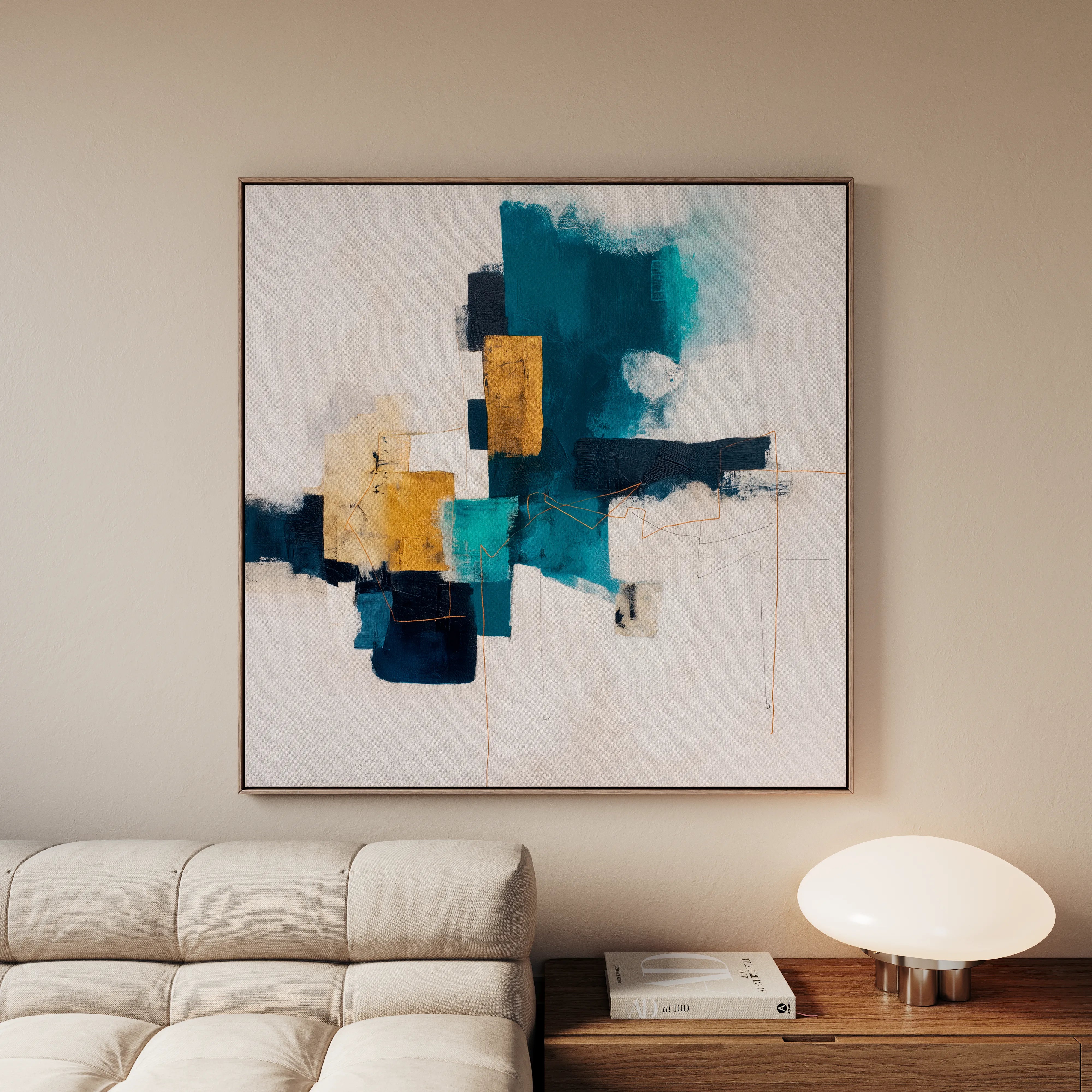 Abstract 1383 Canvas Art 60 x 60 cm / Black