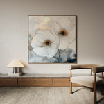 Floral 1383 Canvas Art 60 x 60 cm / Black