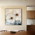 Floral 1383 Canvas Art 60 x 60 cm / Black