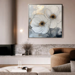 Floral 1383 Canvas Art 60 x 60 cm / Black