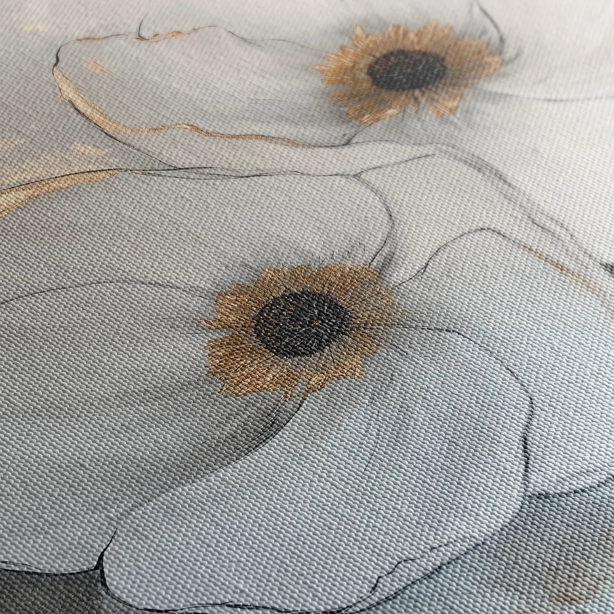 Floral 1383 Canvas Art 60 x 60 cm / Black