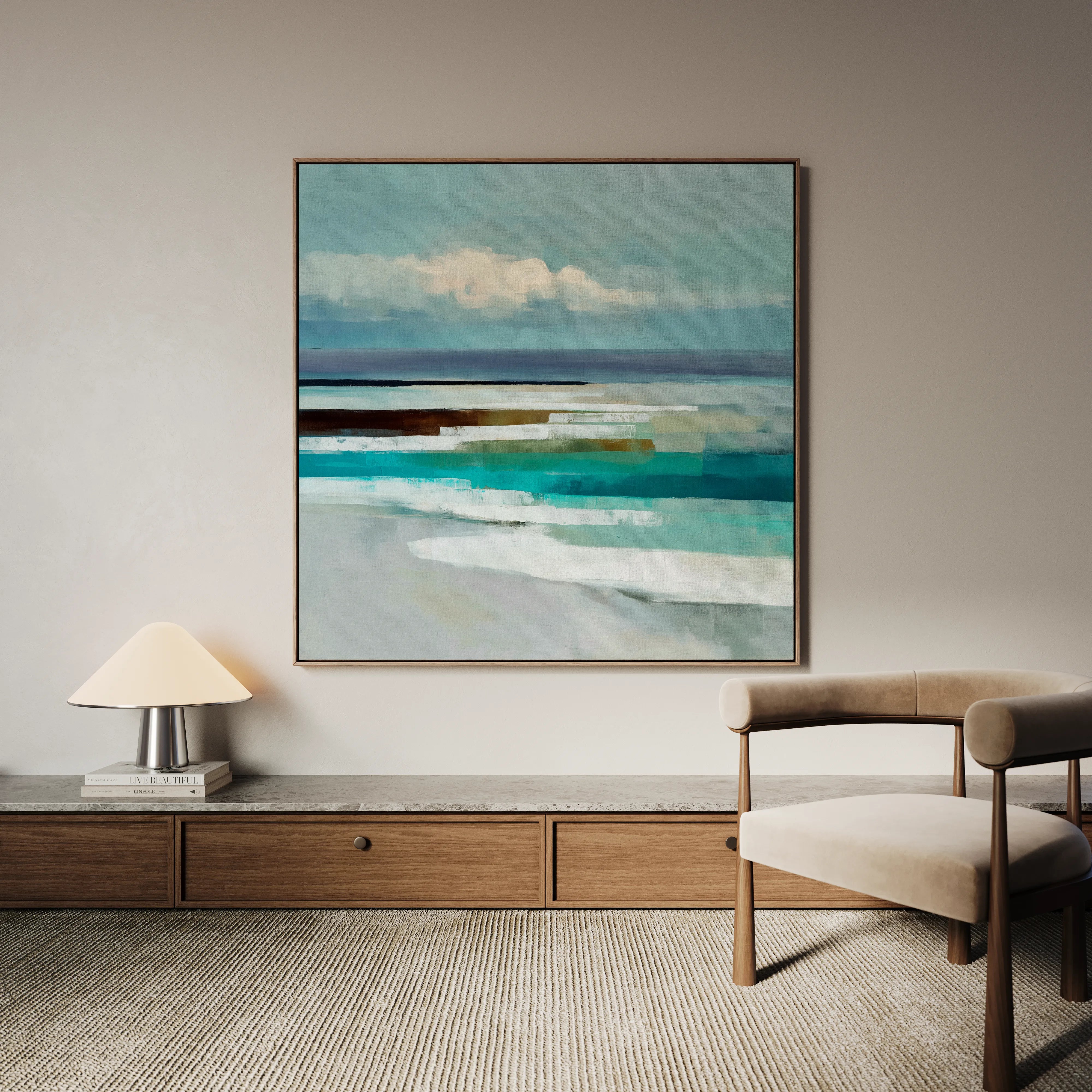 Abstract 1385 Canvas Art 60 x 60 cm / Black