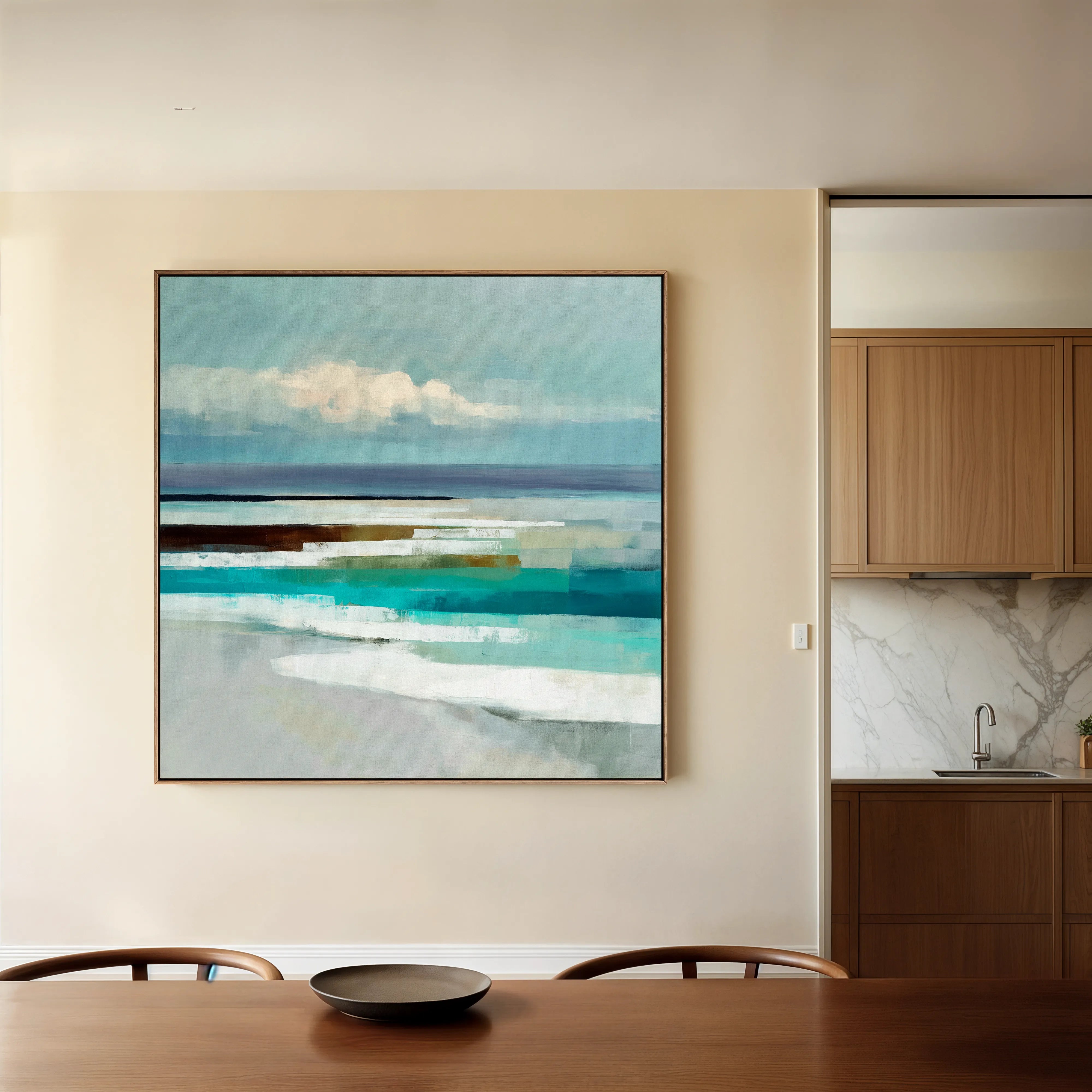 Abstract 1385 Canvas Art 60 x 60 cm / Black