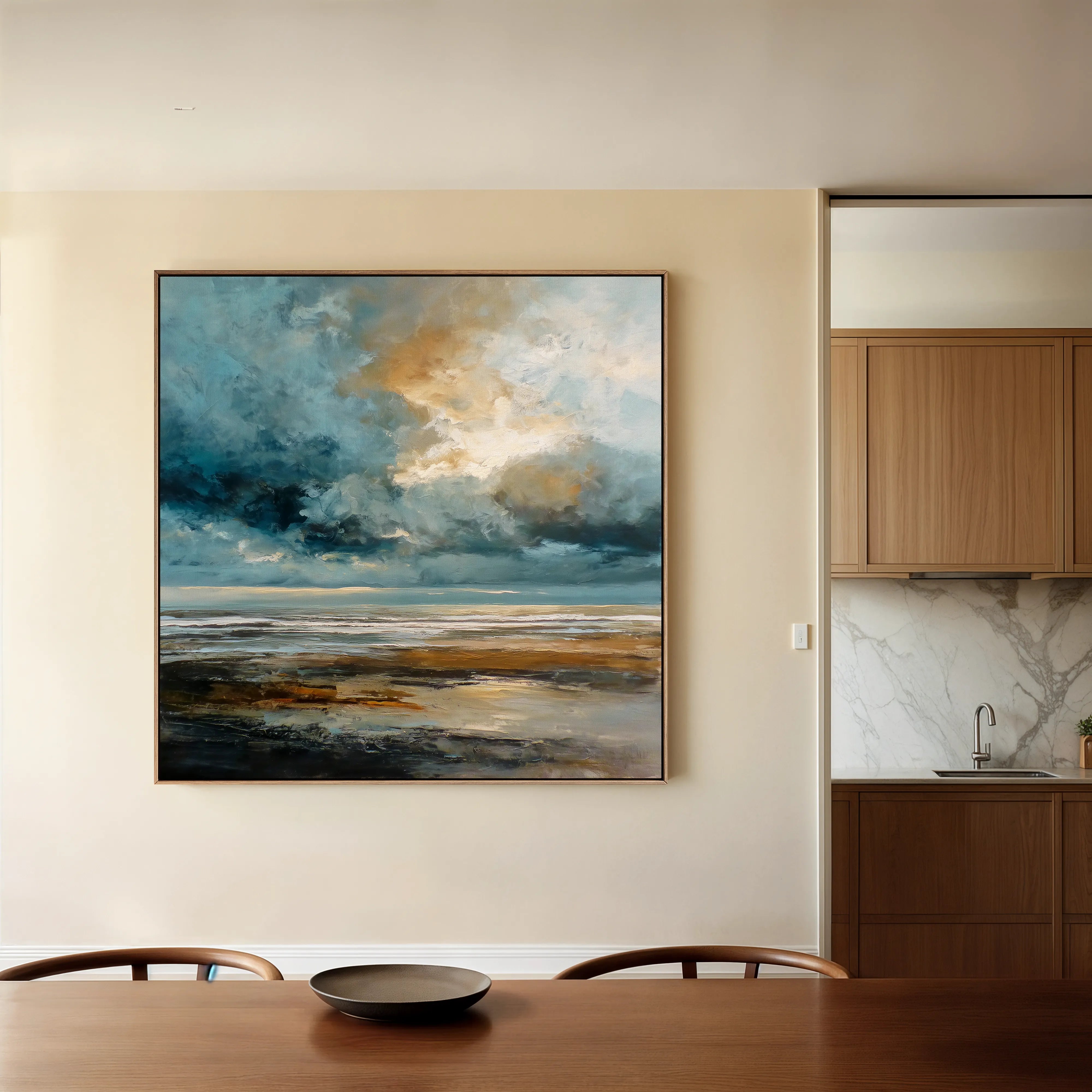Abstract 1386 Canvas Art 60 x 60 cm / Black