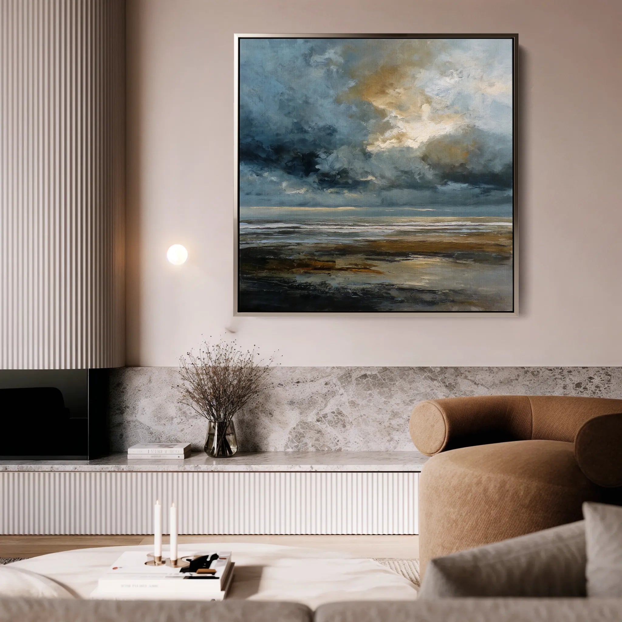 Abstract 1386 Canvas Art 60 x 60 cm / Black