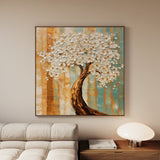 Floral 1386 Canvas Art 60 x 60 cm / Black