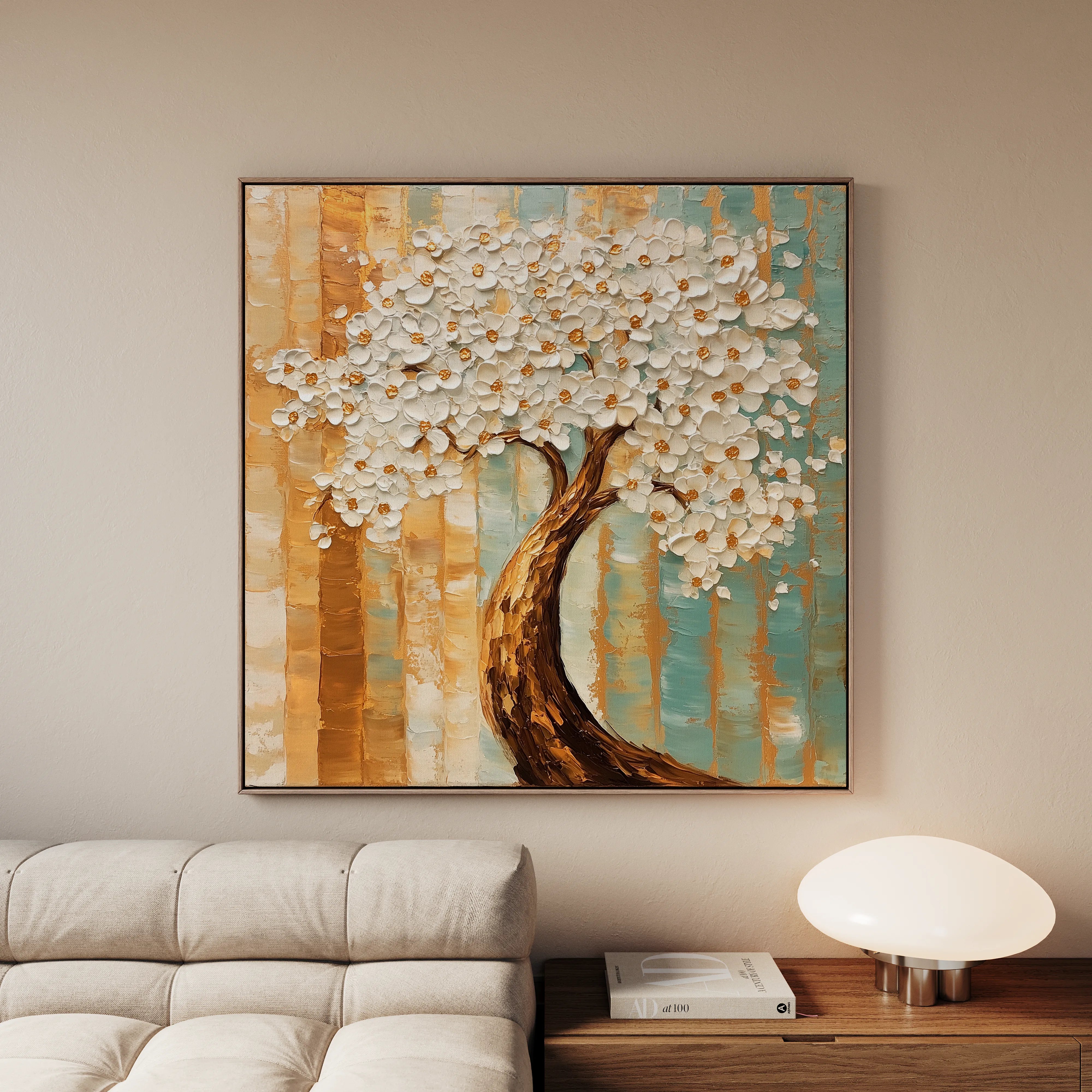 Floral 1386 Canvas Art 60 x 60 cm / Black